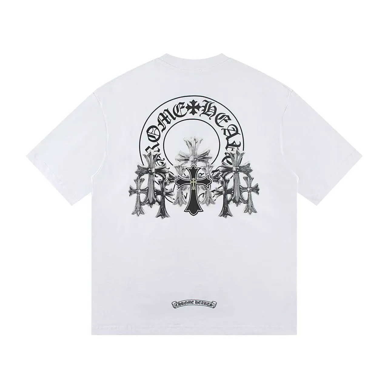 🅿️160 Style: 2025 new Croix Heart short-sleeved T-shirt Material: High version 300g double yarn combed cotton Size: S～XL Color: White Style number: Z024